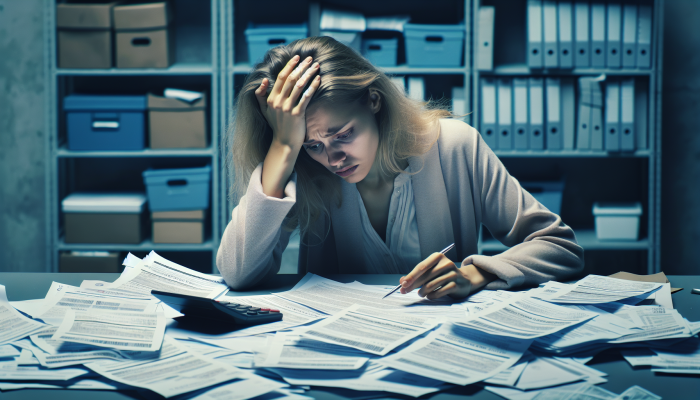 How Debt Consolidation Worked For Medical Debt: A Guide | DCL Medical Debt: Person overwhelmed by medical bills at a desk, symbolizing financial strain of medical debt in the UK.
