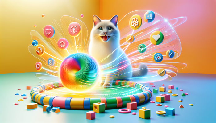 A robust and vibrant cat toy crafted from non-toxic materials with smooth edges, designed for energetic play.
