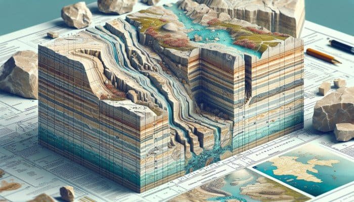 Geological cross-section of UK limestone highlighting Carboniferous layers, marine fossils, and calcium carbonate deposits from Wales, Northern England, and the Midlands.