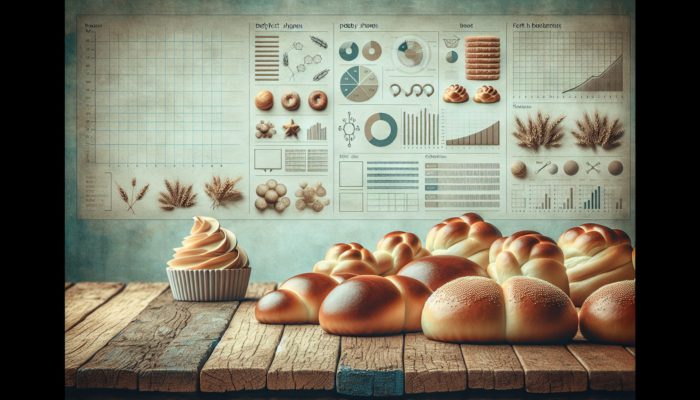 A variety of baby shower buns on a rustic table, showcasing distinct textures from brioche and bread dough.
